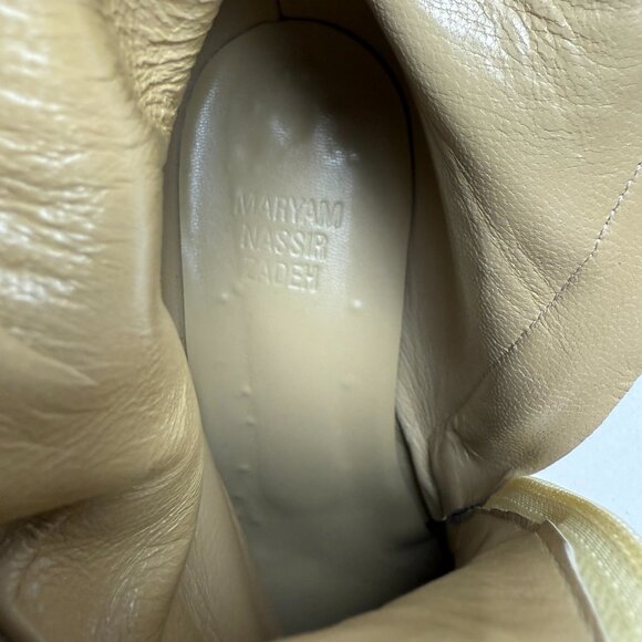 EUC Maryam Nassir Zadeh Gold Agnes Pebbled Leather Ankle Boots - Picture 9 of 13